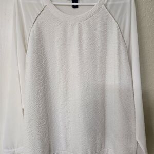 Bandolino Off White Mixed Media Blouse